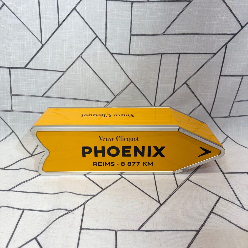Veuve Clicquot Champagne Tin 750ml Yellow Phoenix Arrow Gift Box NO BOTTLE